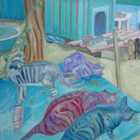 Lunchtime: Caye Caulker Animal Shelter (2016)• 12" x 12" • Oil on Canvas • $150