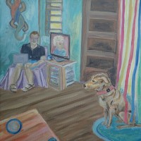 A Visit From Pujo (2016)• 12" x 12" • Oil on Canvas • $150