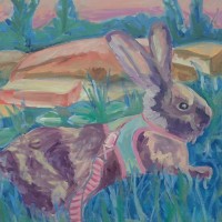 Koji's Day Out: Decorah (2016)• 12" x 12" • Oil on Canvas • SOLD