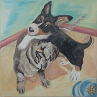 Poof and Big Job Morning Tussle (2016)• 12" x 12" • Oil on Canvas • SOLD